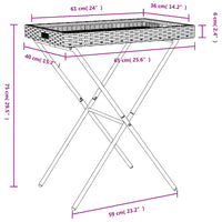 Thumbnail for Tabletttisch Klappbar Beige 65x40x75 cm Poly Rattan