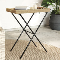 Thumbnail for Tabletttisch Klappbar Beige 65x40x75 cm Poly Rattan