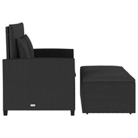 Thumbnail for Gartensofa mit Kissen 2-Sitzer Schwarz Poly Rattan