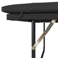 Thumbnail for Gartensofa mit Kissen 2-Sitzer Schwarz Poly Rattan