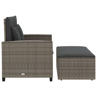 Thumbnail for Gartensofa 2-Sitzer mit Kissen Grau Poly Rattan