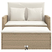 Thumbnail for Gartensofa mit Kissen 2-Sitzer Beige Poly Rattan