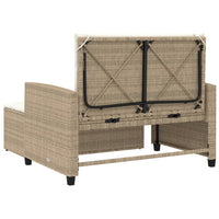 Thumbnail for Gartensofa mit Kissen 2-Sitzer Beige Poly Rattan