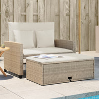Thumbnail for Gartensofa mit Kissen 2-Sitzer Beige Poly Rattan