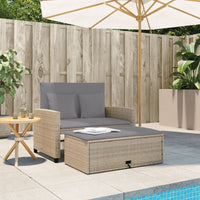 Thumbnail for Gartensofa mit Kissen 2-Sitzer Beige Poly Rattan