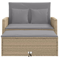 Thumbnail for Gartensofa mit Kissen 2-Sitzer Beige Poly Rattan