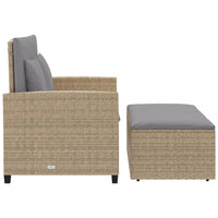 Thumbnail for Gartensofa mit Kissen 2-Sitzer Beige Poly Rattan