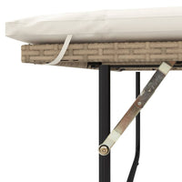 Thumbnail for Gartensofa mit Kissen 2-Sitzer Beige Poly Rattan & Akazienholz