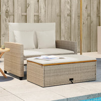 Thumbnail for Gartensofa mit Kissen 2-Sitzer Beige Poly Rattan & Akazienholz