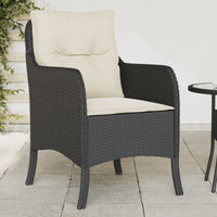 Thumbnail for Gartenstühle mit Kissen 2 Stk. Schwarz Poly Rattan