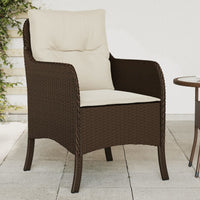 Thumbnail for Gartenstühle mit Kissen 2 Stk. Braun Poly Rattan