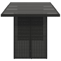 Thumbnail for Gartentisch mit Glasplatte Schwarz 190x80x74 cm Poly Rattan