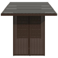 Thumbnail for Gartentisch mit Glasplatte Braun 190x80x74 cm Poly Rattan