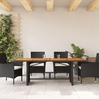 Thumbnail for Gartentisch mit Akazienholz-Platte 190x80x74 cm Poly Rattan