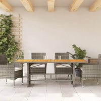 Thumbnail for Gartentisch mit Akazienholz-Platte Grau 190x80x74cm Poly Rattan