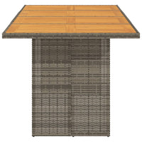 Thumbnail for Gartentisch mit Akazienholz-Platte Grau 190x80x74cm Poly Rattan