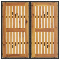 Thumbnail for Gartentisch mit Holzplatte Schwarz 80x80x75 cm Poly Rattan