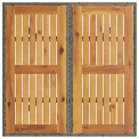 Thumbnail for Gartentisch mit Akazienholz-Platte Grau 80x80x75 cm Poly Rattan