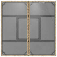 Thumbnail for Gartentisch mit Glasplatte Beige 80x80x75 cm Poly Rattan