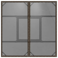 Thumbnail for Gartentisch mit Glasplatte Braun 80x80x75 cm Poly Rattan