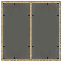 Thumbnail for Gartentisch mit Glasplatte Beige 90x90x75 cm Poly Rattan