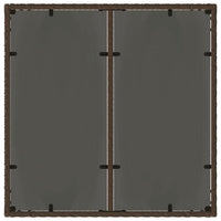 Thumbnail for Gartentisch mit Glasplatte Braun 90x90x75 cm Poly Rattan