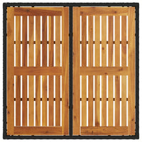 Thumbnail for Gartentisch mit Holzplatte Schwarz 90x90x75 cm Poly Rattan