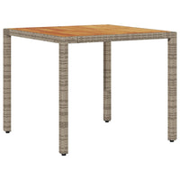 Thumbnail for Gartentisch mit Akazienholz-Platte Grau 90x90x75 cm Poly Rattan