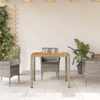Thumbnail for Gartentisch mit Akazienholz-Platte Grau 90x90x75 cm Poly Rattan