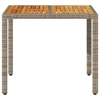 Thumbnail for Gartentisch mit Akazienholz-Platte Grau 90x90x75 cm Poly Rattan