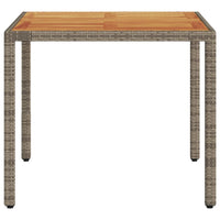 Thumbnail for Gartentisch mit Akazienholz-Platte Grau 90x90x75 cm Poly Rattan