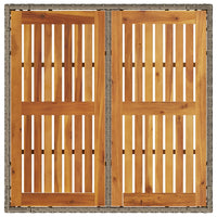 Thumbnail for Gartentisch mit Akazienholz-Platte Grau 90x90x75 cm Poly Rattan
