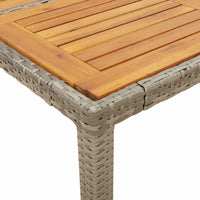 Thumbnail for Gartentisch mit Akazienholz-Platte Grau 90x90x75 cm Poly Rattan
