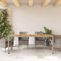 Thumbnail for Gartentisch mit Akazienholz-Platte Grau 190x90x75cm Poly Rattan
