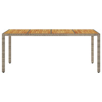 Thumbnail for Gartentisch mit Akazienholz-Platte Grau 190x90x75cm Poly Rattan