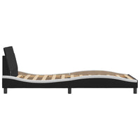 Thumbnail for Bettgestell mit Kopfteil Schwarz und Weiß 100x200 cm Kunstleder
