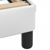 Thumbnail for Bettgestell mit Kopfteil Weiß 120x200 cm Kunstleder