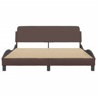 Thumbnail for Bettgestell mit Kopfteil Braun 160x200 cm Kunstleder