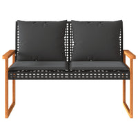 Thumbnail for 4-tlg. Garten-Lounge-Set mit Kissen Schwarz Poly Rattan