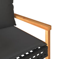 Thumbnail for 4-tlg. Garten-Lounge-Set mit Kissen Schwarz Poly Rattan