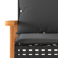 Thumbnail for 4-tlg. Garten-Lounge-Set mit Kissen Schwarz Poly Rattan