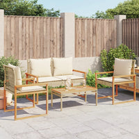Thumbnail for 4-tlg. Garten-Lounge-Set mit Kissen Beige Poly Rattan