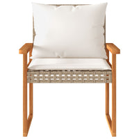 Thumbnail for 3-tlg. Bistro-Set mit Kissen Beige Poly Rattan Akazienholz