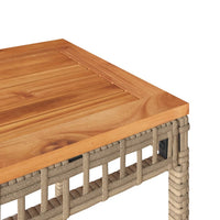 Thumbnail for 3-tlg. Bistro-Set mit Kissen Beige Poly Rattan Akazienholz
