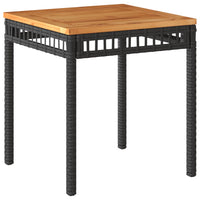 Thumbnail for 3-tlg. Bistro-Set Schwarz Poly Rattan und Massivholz Akazie