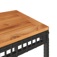Thumbnail for 3-tlg. Bistro-Set Schwarz Poly Rattan und Massivholz Akazie