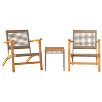 Thumbnail for 3-tlg. Bistro-Set Beige Poly Rattan und Massivholz Akazie