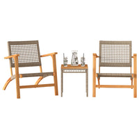 Thumbnail for 3-tlg. Bistro-Set Beige Poly Rattan und Massivholz Akazie