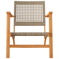 Thumbnail for 3-tlg. Bistro-Set Beige Poly Rattan und Massivholz Akazie