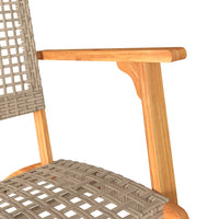 Thumbnail for 3-tlg. Bistro-Set Beige Poly Rattan und Massivholz Akazie